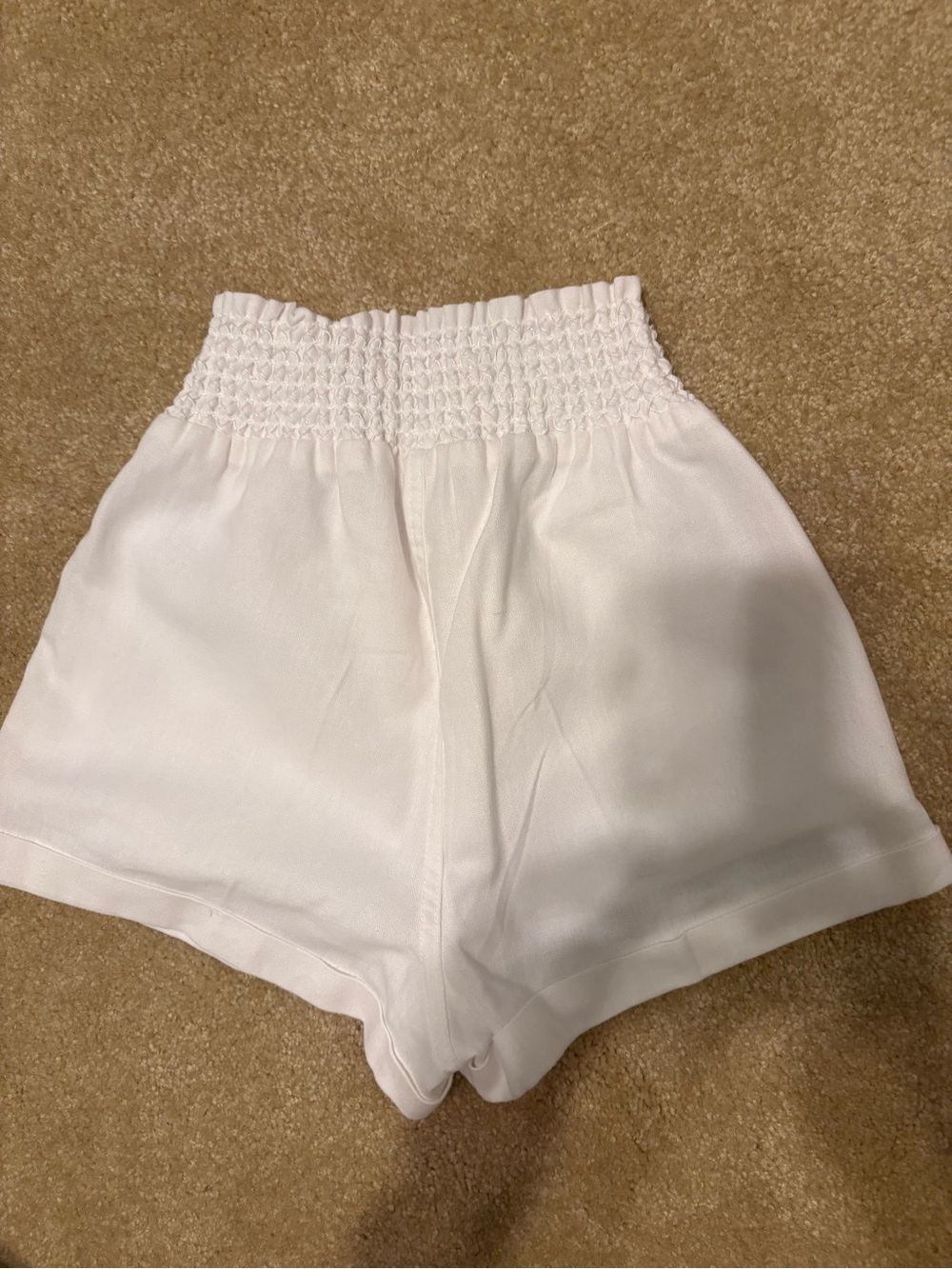 Ci Sono White Smocked Waist Kids Shorts
